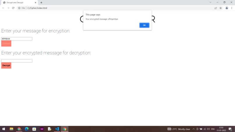 Simple Caesar Cipher – screenshot 2