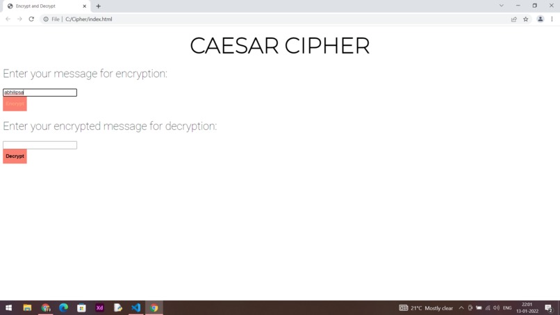 Simple Caesar Cipher – screenshot 3