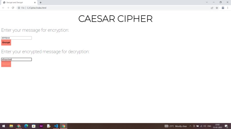 Simple Caesar Cipher – screenshot 5