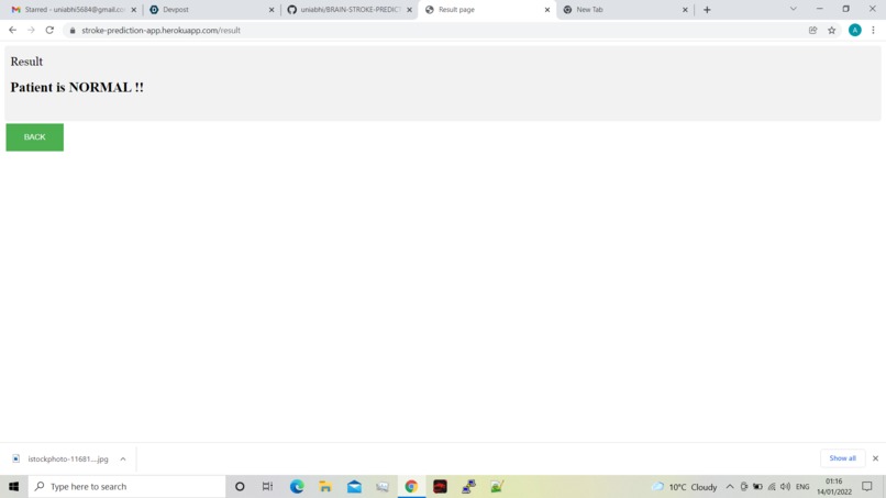 STROKE PREDICTI0N – screenshot 1