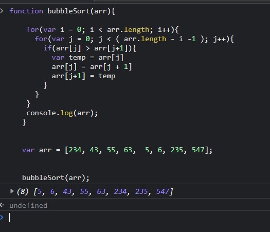 Sort a array – screenshot 1