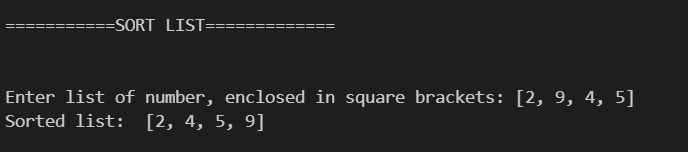 Sort List – screenshot 1