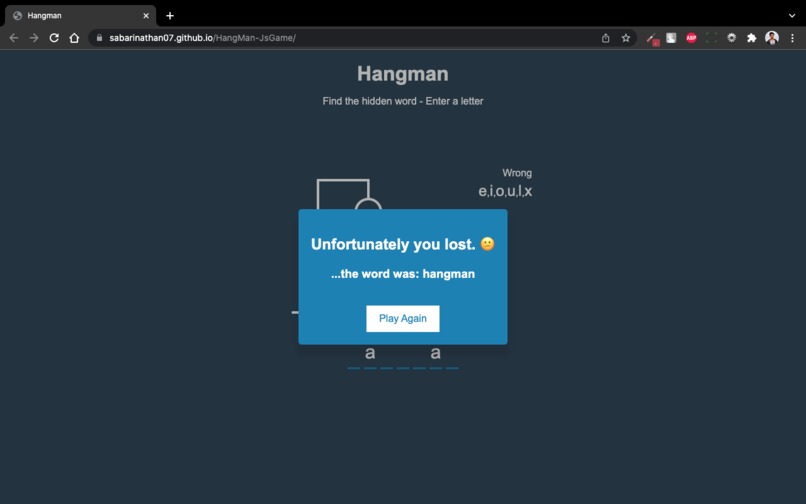 Hangman-TheGuessingGame – screenshot 2