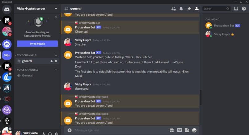Protsaahan(Discord Bot) – screenshot 1