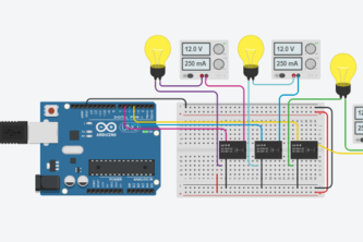 Tuning on light bulbs with tinkercad