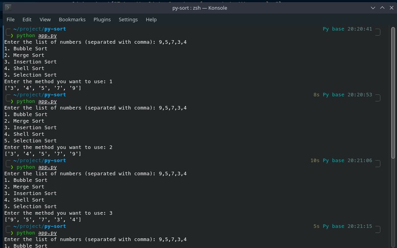 PySort – screenshot 1