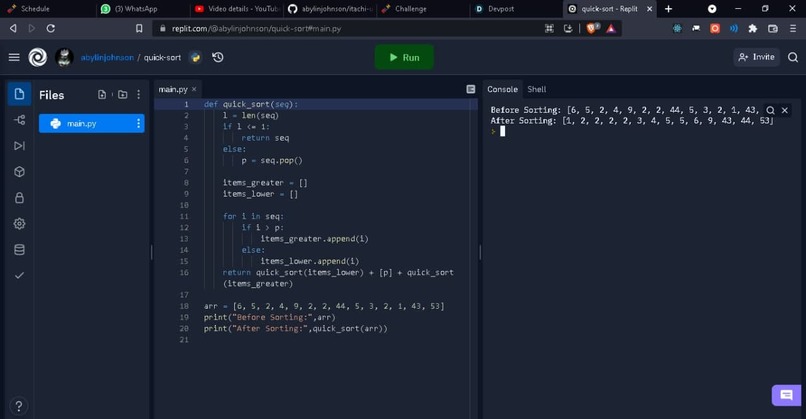 Quick Sort – screenshot 1