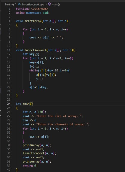 Sorting – screenshot 1