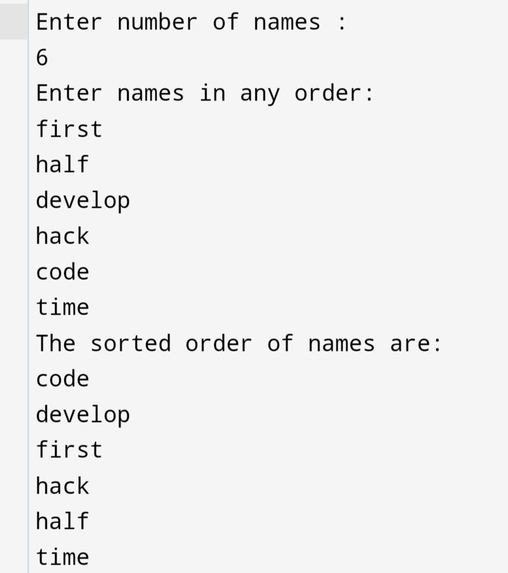 Sort a list – screenshot 2