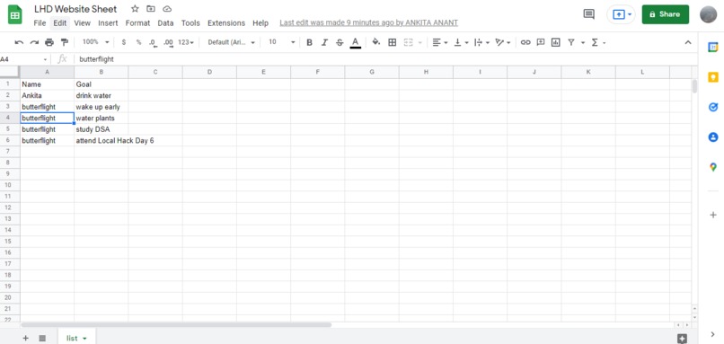Using a Database – screenshot 1