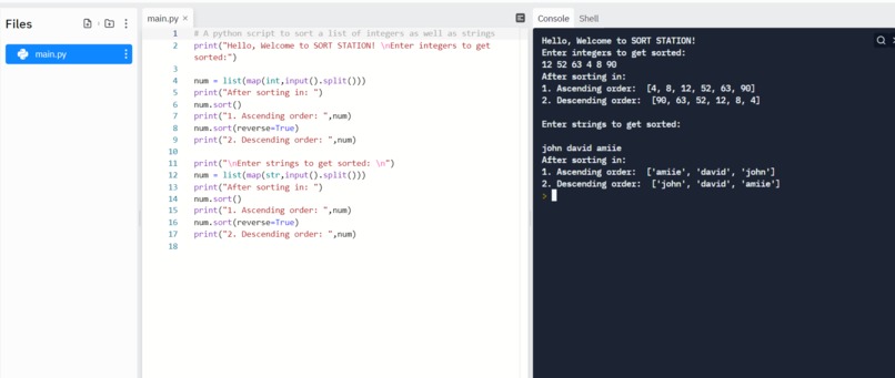 Sort station – screenshot 1