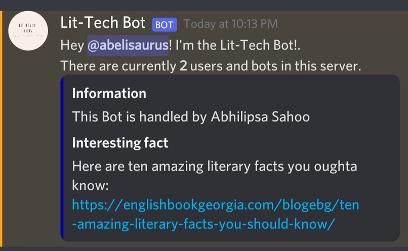 Lit-Tech Discord Bot – screenshot 2
