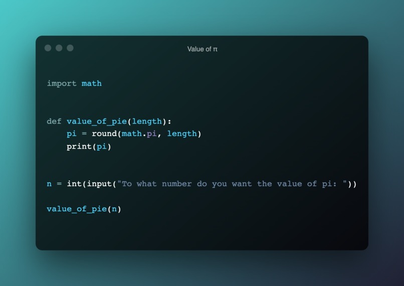 Vale of π to the nth value – screenshot 1