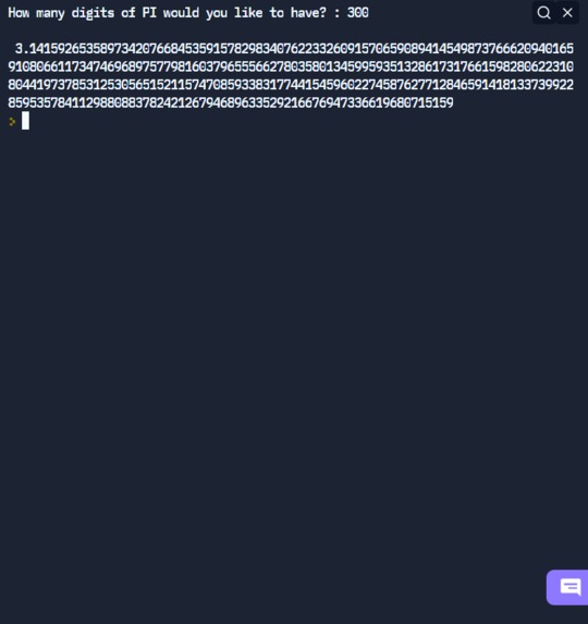 Write a script to find pi to the Nth digit – screenshot 1