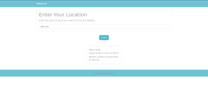 Script to check the weather – screenshot 1