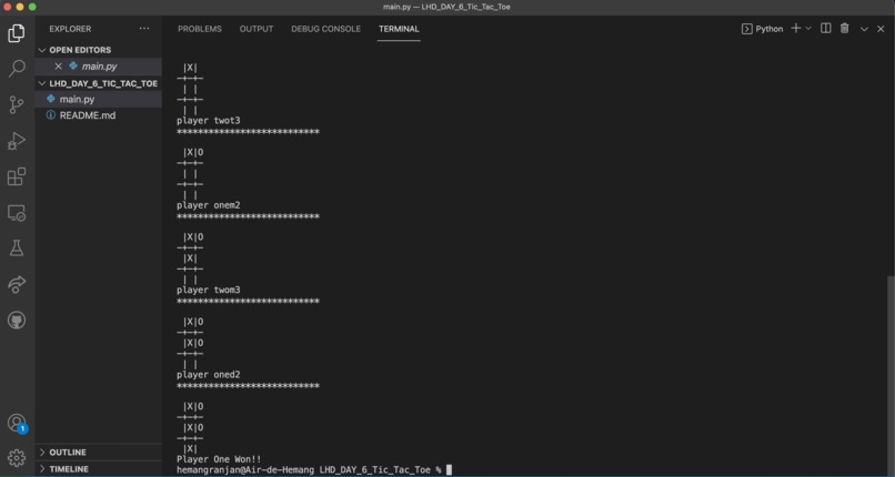 Tic_Tac_Toe Using Python – screenshot 1