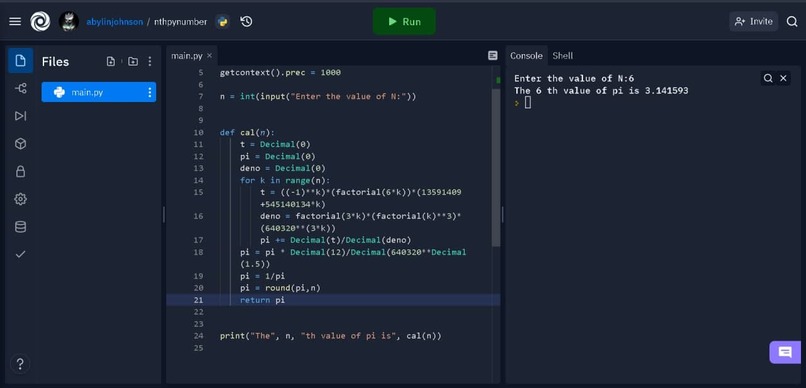 Finding Pi to the N th Digit. – screenshot 1