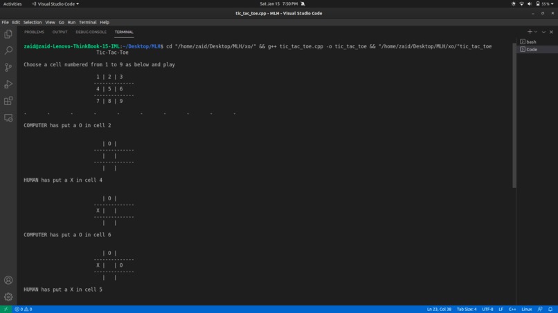 Create a tic tac toe app – screenshot 1