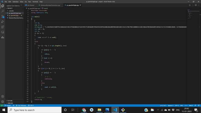 Write a script to find pi to the Nth digit – screenshot 2