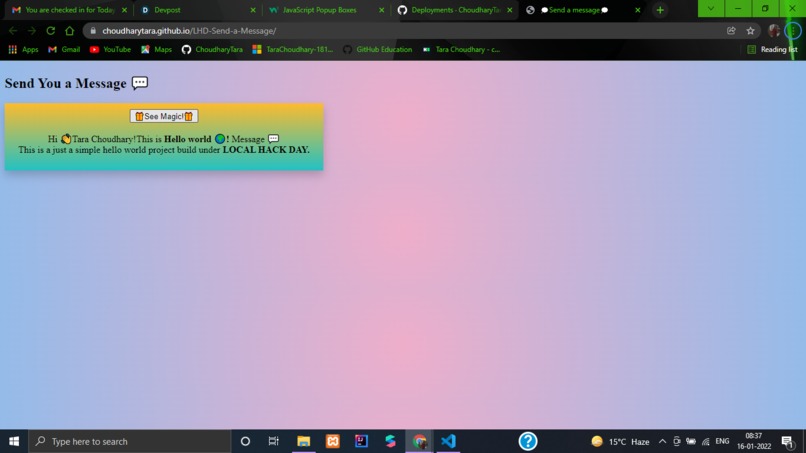 Message sender – screenshot 1