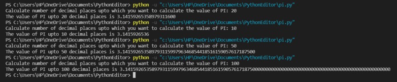 PI calculator – screenshot 1