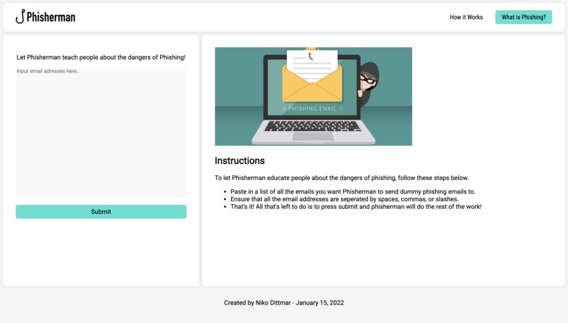 Phisherman - Phishing Awareness and Education Tool. – screenshot 2