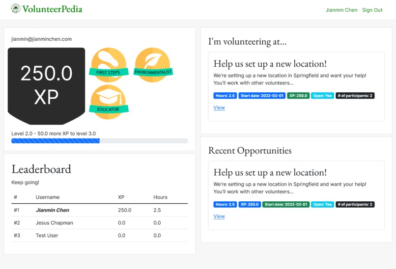 VolunteerPedia – screenshot 2