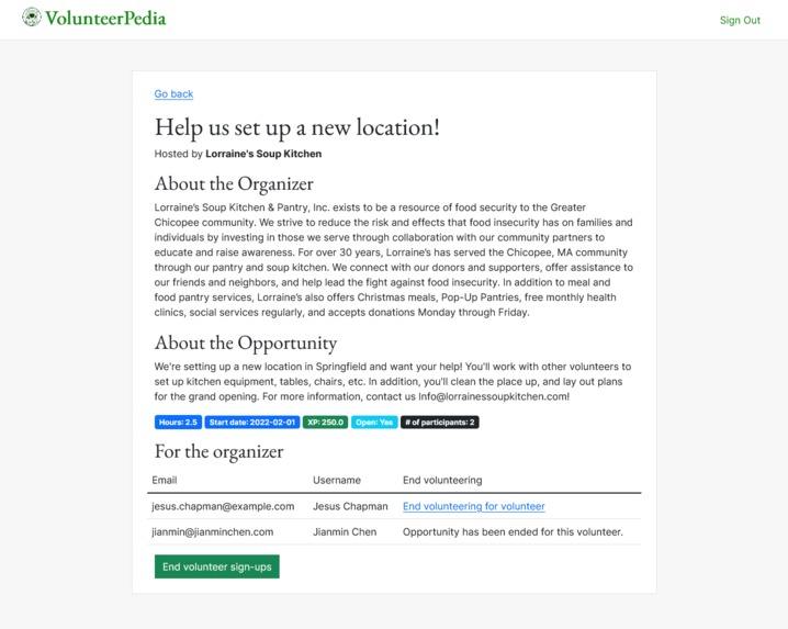 VolunteerPedia – screenshot 4