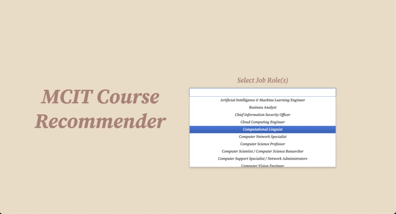 MCIT Course Recommender – screenshot 2