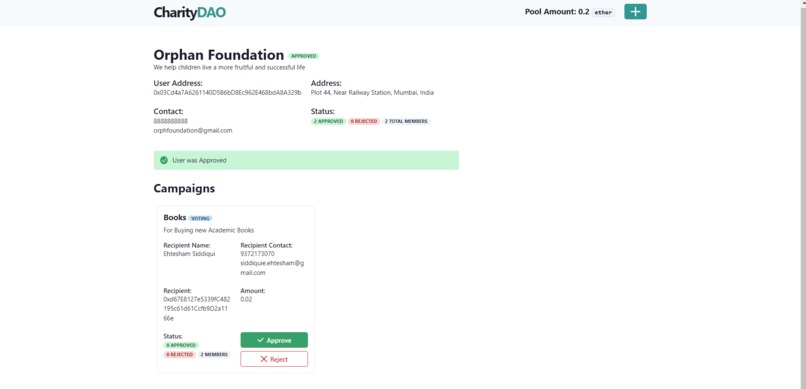 CharityDAO – screenshot 3