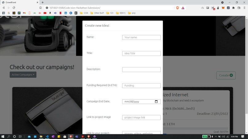 CrowdFund - A Crypto Crowdfunding Platform – screenshot 1