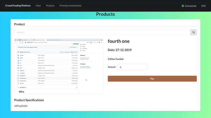 Crowd Funding Powered By Blockchain – screenshot 1