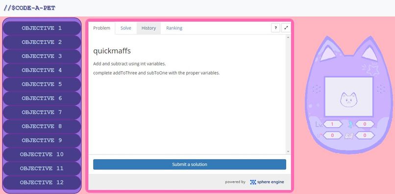 //$CODE-A-PET – screenshot 1