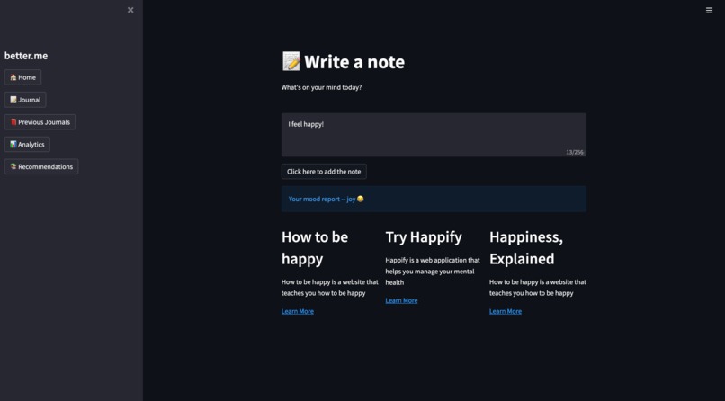 Better.Me - AI Mental Health Recommendations – screenshot 2