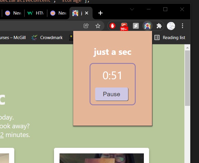 just a sec – screenshot 2