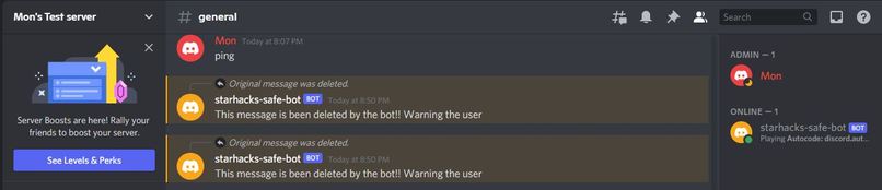 SafeSpace-Discord Bot – screenshot 2