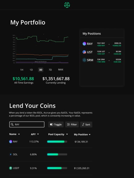 Accrue Finance – screenshot 2
