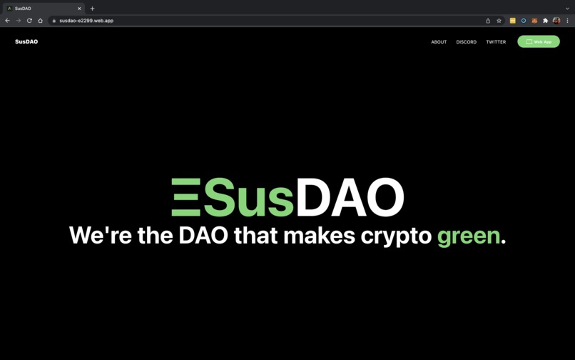 SusDAO – screenshot 1