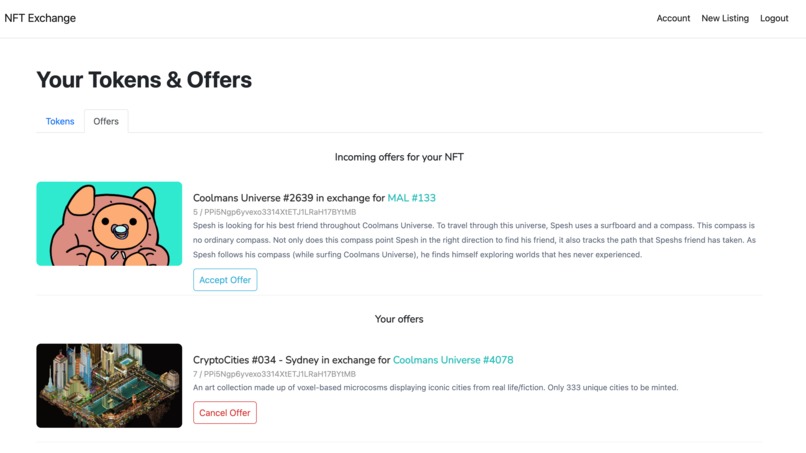 NFT Exchange – screenshot 5