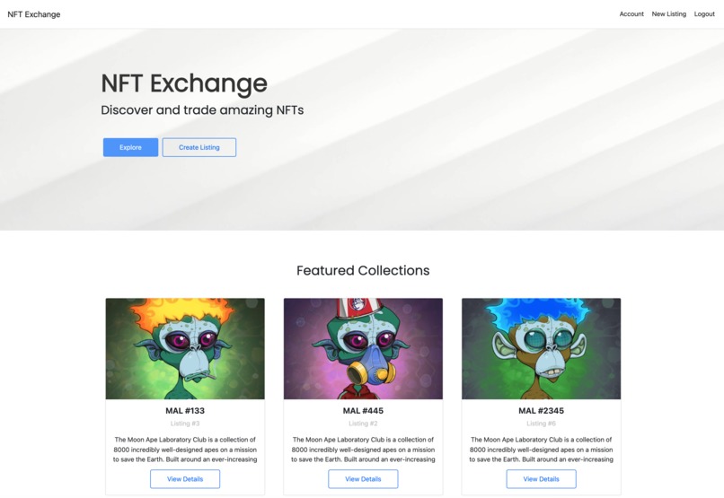 NFT Exchange – screenshot 1