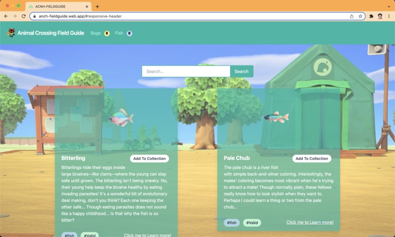Team 47 - Animal Crossing New Horizons - Field Guide – screenshot 1