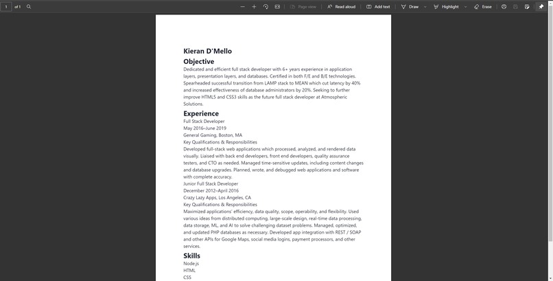 Team 60 - Resume Writer – screenshot 4