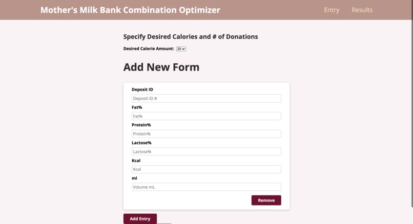 Milk Bank Optimizer – screenshot 1