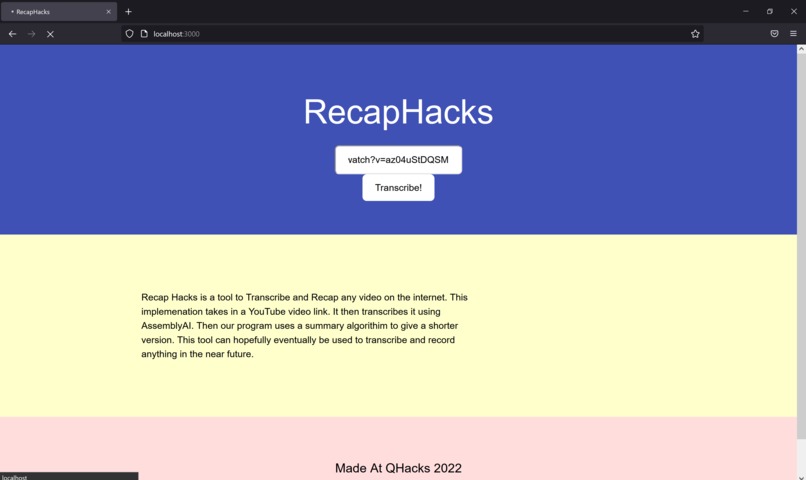 RecapHacks – screenshot 2