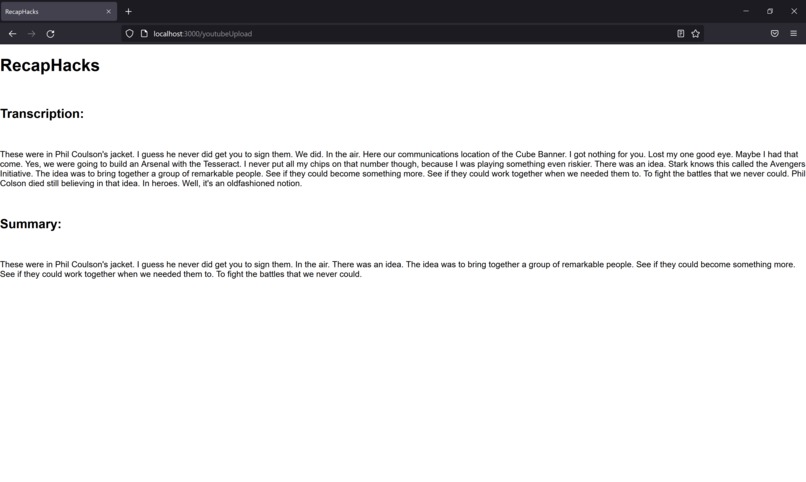 RecapHacks – screenshot 3