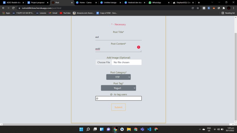 ADES project Team 1 – screenshot 1