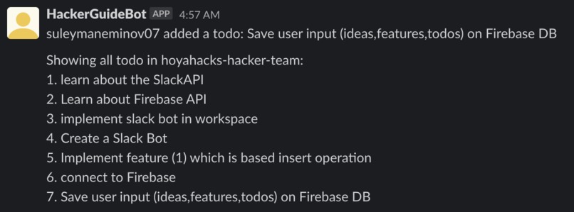 #55 ShackSlack, HackerGuide (HG-Bot), Hoya Hacks 2022 – screenshot 5