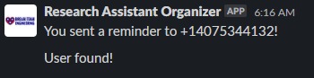 Research Assistant Organizer Bot – screenshot 2