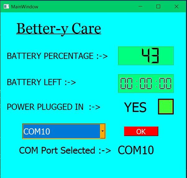 Automated Laptop Charge Monitor – screenshot 1