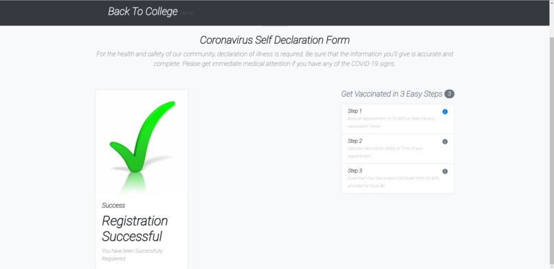 Covid Management App – screenshot 2